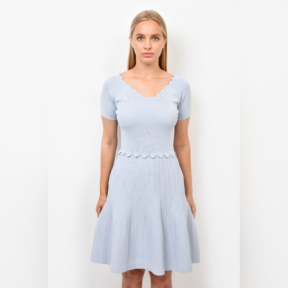 Sandro Meissa Fit Flare Knit Mini Dress Size 38 - Picture 4 of 16